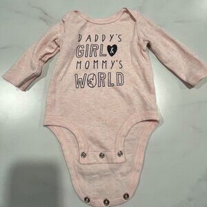 Carter's Collectible Bodysuit Baby Girls 6 Month Pink Daddy's Girl Mommy's World